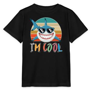 Baby Kinder Hai Fisch Tiere Lustig Sonnenbrille - Stanley/Stella Kinder T-Shirt MINI CREATOR  - Schwarz - Vorne - Mikhail (115cm)