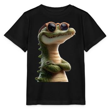 Krokodil Alligator Reptilien Kroko Liebe Krokodile - Stanley/Stella Kinder T-Shirt MINI CREATOR  - Schwarz - Vorne - Mikhail (115cm)