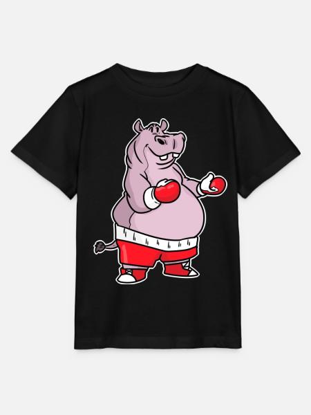 Schlagfertiges Nilpferd Boxring - Stanley/Stella Kinder T-Shirt MINI CREATOR  - Schwarz