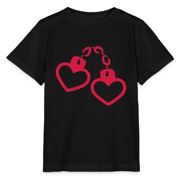 Handschelle Herz - Stanley/Stella Kinder T-Shirt MINI CREATOR  - Schwarz - Vorne - Mikhail (115cm)