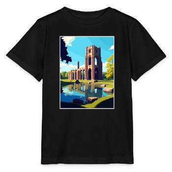 Brunnen Abtei Vintage Reiseposter WPA Souvenir - Stanley/Stella Kinder T-Shirt MINI CREATOR  - Schwarz - Vorne - Mikhail (115cm)