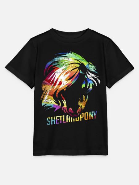 Freches Shetlandpony Reitferien - Stanley/Stella Kinder T-Shirt MINI CREATOR - Schwarz