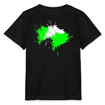 Klecks Fleck Flecke Weiß Hellgrün Vektor Design - Stanley/Stella Kinder T-Shirt MINI CREATOR  - Schwarz - Vorne - Mikhail (115cm)