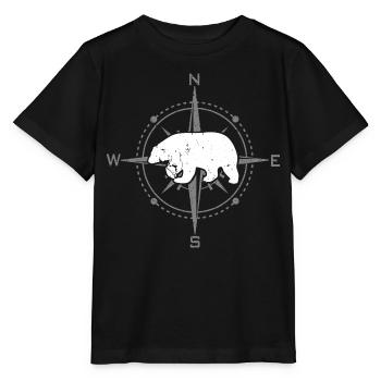 Compass with polar bear | Nordland - Stanley/Stella MINI CREATOR Kids’ T-Shirt - black - Front - Mikhail (115cm)