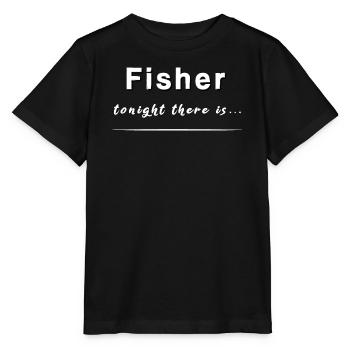 Angler Fischer fischen gehen - Stanley/Stella Kinder T-Shirt MINI CREATOR  - Schwarz - Vorne - Mikhail (115cm)