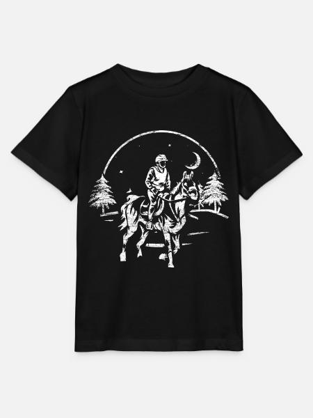Stolzer Distanzritt Araberpferd - Stanley/Stella Kinder T-Shirt MINI CREATOR  - Schwarz