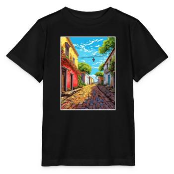 Colonia Del Sacramento Vintage Reiseposter WPA - Stanley/Stella Kinder T-Shirt MINI CREATOR  - Schwarz - Vorne - Mikhail (115cm)