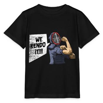 Disziplinierter Kendo Schwertkampf - Stanley/Stella Kinder T-Shirt MINI CREATOR  - Schwarz - Vorne - Mikhail (115cm)