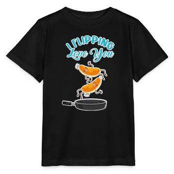 Knuspriger Eierkuchen Baconherz - Stanley/Stella Kinder T-Shirt MINI CREATOR  - Schwarz - Vorne - Mikhail (115cm)