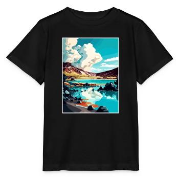 Blaue Lagune Island Vintage Reiseposter Souvenir - Stanley/Stella Kinder T-Shirt MINI CREATOR  - Schwarz - Vorne - Mikhail (115cm)