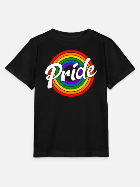 Pride Retro Regenbogen - Stanley/Stella Kinder T-Shirt MINI CREATOR  - Schwarz