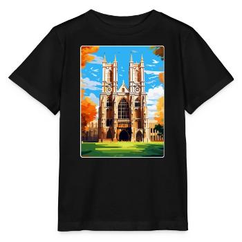 Westminster Abbey London England Uk Travel Poster - Stanley/Stella MINI CREATOR Kids’ T-Shirt - black - Front - Mikhail (115cm)