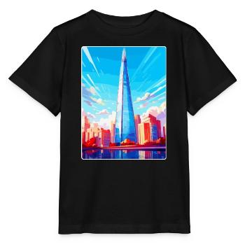 The Shard England Uk Reiseposter Souvenir WPA - Stanley/Stella Kinder T-Shirt MINI CREATOR  - Schwarz - Vorne - Mikhail (115cm)