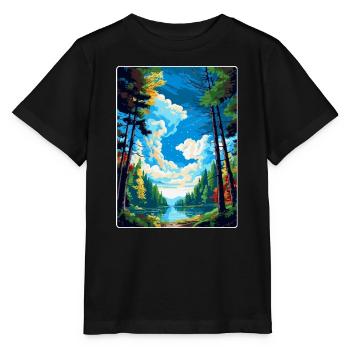 Forest Of Dean Vintage Travel Poster Souvenir WPA - Stanley/Stella MINI CREATOR Kids’ T-Shirt - black - Front - Mikhail (115cm)