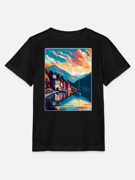 Mondsee Österreich Vintage Reiseplakat Souvenir WPA - Stanley/Stella Kinder T-Shirt MINI CREATOR - Schwarz