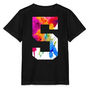 NUMMER 5 JAHRE ALT 5. GEBURTSTAG - Stanley/Stella Kinder T-Shirt MINI CREATOR  - Schwarz - Vorne - Mikhail (115cm)
