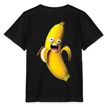 Expressive banana figure with a face - Stanley/Stella MINI CREATOR Kids’ T-Shirt - black - Front - Mikhail (115cm)
