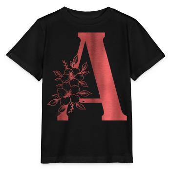A Monogramm Buchstabe - Stanley/Stella Kinder T-Shirt MINI CREATOR  - Schwarz - Vorne - Mikhail (115cm)