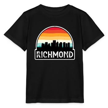 Richmond Virginia USA Flagge Skyline Reisesouvenir - Stanley/Stella Kinder T-Shirt MINI CREATOR  - Schwarz - Vorne - Mikhail (115cm)
