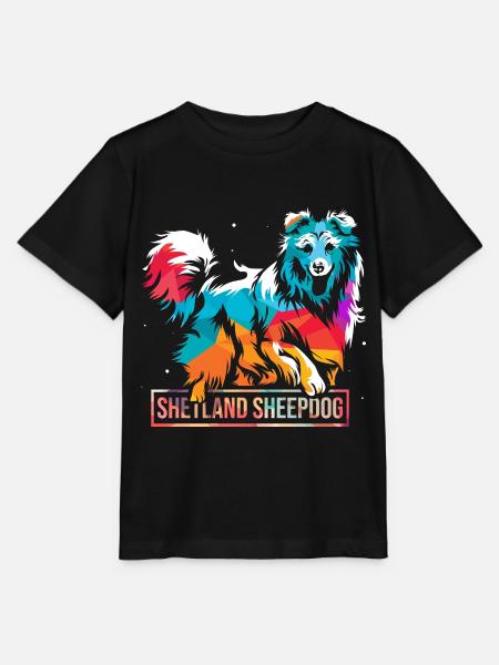 Wachsamer Sheltie Hütehundprofi - Stanley/Stella Kinder T-Shirt MINI CREATOR - Schwarz