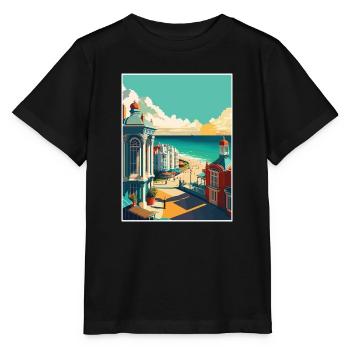 Brighton Pier Seascape Uk Vintage Reiseposter - Stanley/Stella Kinder T-Shirt MINI CREATOR  - Schwarz - Vorne - Mikhail (115cm)