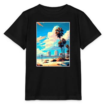 Long Beach Kalifornien Cali Vintage Reiseposter - Stanley/Stella Kinder T-Shirt MINI CREATOR  - Schwarz - Vorne - Mikhail (115cm)