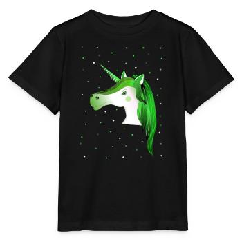 Einhorn Sternenhimmel - Stanley/Stella Kinder T-Shirt MINI CREATOR  - Schwarz - Vorne - Mikhail (115cm)