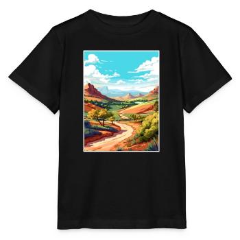Mount Scott Texas Vintage Reiseposter Souvenir - Stanley/Stella Kinder T-Shirt MINI CREATOR  - Schwarz - Vorne - Mikhail (115cm)