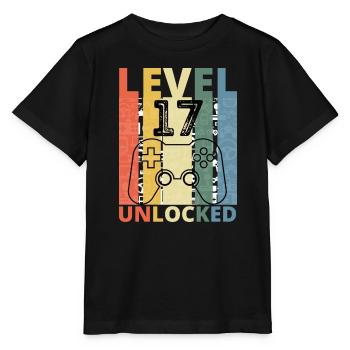 Level 17 Freigeschaltet Lustiger Gamer Geburtstag Siebzehn - Stanley/Stella Kinder T-Shirt MINI CREATOR  - Schwarz - Vorne - Mikhail (115cm)