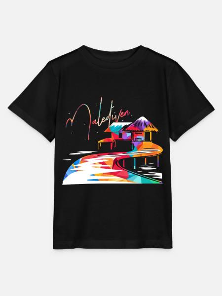 Leuchtende Malediven Korallenriff - Stanley/Stella Kinder T-Shirt MINI CREATOR - Schwarz