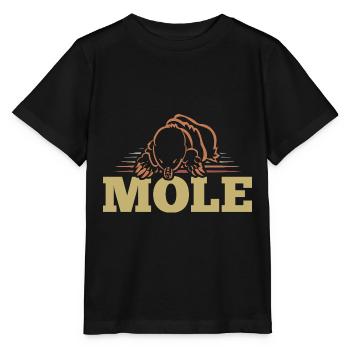 Flinker Maulwurf Gartenbewohner - Stanley/Stella Kinder T-Shirt MINI CREATOR  - Schwarz - Vorne - Mikhail (115cm)