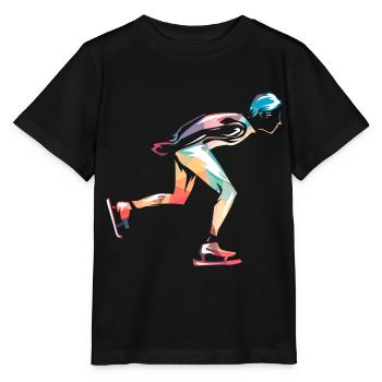Schwebende Schlittschuhläuferin Eisbahn - Stanley/Stella Kinder T-Shirt MINI CREATOR  - Schwarz - Vorne - Mikhail (115cm)