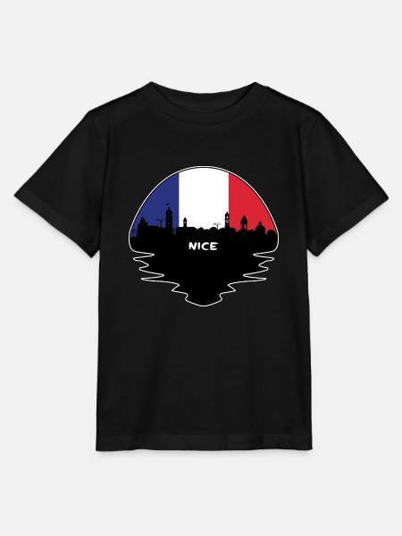 Schöne Frankreich-Flaggen-Skyline-Schattenbild-Reise - Stanley/Stella Kinder T-Shirt MINI CREATOR - Schwarz