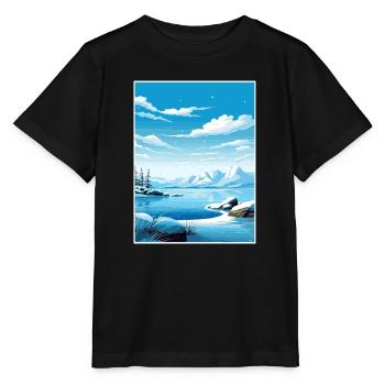 Nordpol Alaska Vintage Reiseposter Souvenir - Stanley/Stella Kinder T-Shirt MINI CREATOR  - Schwarz - Vorne - Mikhail (115cm)