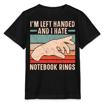 Ich bin Linkshänder und ich hasse Notebook-Ringe - Stanley/Stella Kinder T-Shirt MINI CREATOR  - Schwarz - Vorne - Mikhail (115cm)