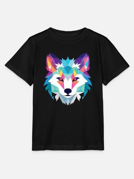 Polarfuchs Bunte Aquarell-Tierillustration - Stanley/Stella Kinder T-Shirt MINI CREATOR - Schwarz