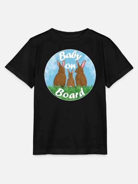 Baby on board - Hasenfamilie - Stanley/Stella Kinder T-Shirt MINI CREATOR - Schwarz