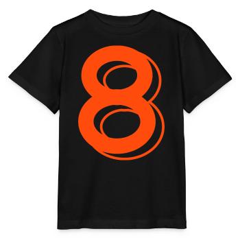 Trikotnummer 8  - Stanley/Stella Kinder T-Shirt MINI CREATOR  - Schwarz - Vorne - Mikhail (115cm)