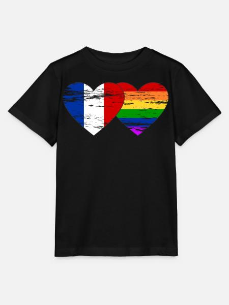 Frankreich Regenbogen Flagge used - Stanley/Stella Kinder T-Shirt MINI CREATOR - Schwarz