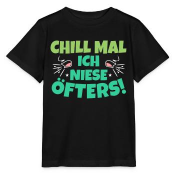 Chill Mal Niesen Lustiges Corona Pandemie - Stanley/Stella Kinder T-Shirt MINI CREATOR  - Schwarz - Vorne - Mikhail (115cm)