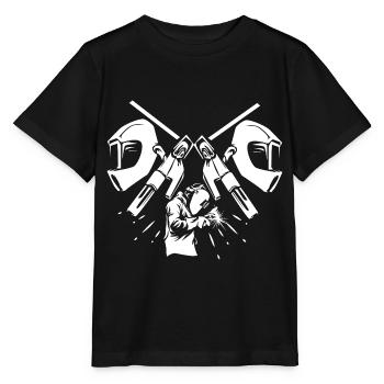 Glühender Schweißer Schutzhelm - Stanley/Stella Kinder T-Shirt MINI CREATOR  - Schwarz - Vorne - Mikhail (115cm)