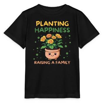Angenehme Pflanzen von amüsanten Eltern Zitat - Stanley/Stella Kinder T-Shirt MINI CREATOR  - Schwarz - Vorne - Mikhail (115cm)