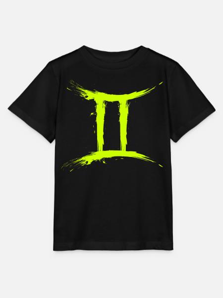 Sternzeichen Zwillinge Gelb Gemini Symbol - Stanley/Stella Kinder T-Shirt MINI CREATOR - Schwarz