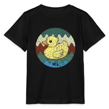 Badeente Retro - Stanley/Stella Kinder T-Shirt MINI CREATOR  - Schwarz - Vorne - Mikhail (115cm)