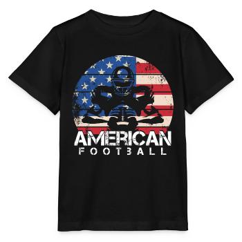 Football USA Footballer Team Footballmannschaft - Stanley/Stella Kinder T-Shirt MINI CREATOR  - Schwarz - Vorne - Mikhail (115cm)