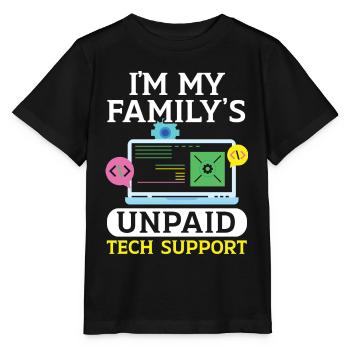 I'm My Family's Unpaid Tech Support Tech Support - Stanley/Stella Kinder T-Shirt MINI CREATOR  - Schwarz - Vorne - Mikhail (115cm)