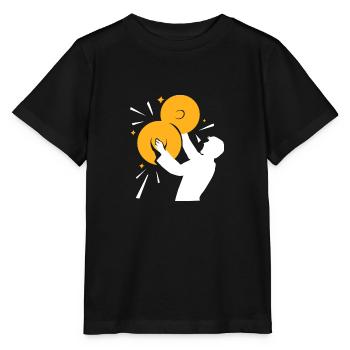 Schwungvolles Becken Schlagzeug - Stanley/Stella Kinder T-Shirt MINI CREATOR  - Schwarz - Vorne - Mikhail (115cm)