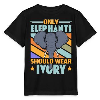 Nur Elefanten sollten Elfenbein tragen Wildlife An - Stanley/Stella Kinder T-Shirt MINI CREATOR  - Schwarz - Vorne - Mikhail (115cm)