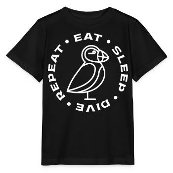 Eat Sleep Puffin Papageitaucher Papageientaucher - Stanley/Stella Kinder T-Shirt MINI CREATOR  - Schwarz - Vorne - Mikhail (115cm)