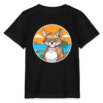 Rotluchs Aquarell Cartoon Kawaii Clipart Tier - Stanley/Stella Kinder T-Shirt MINI CREATOR  - Schwarz - Vorne - Mikhail (115cm)
